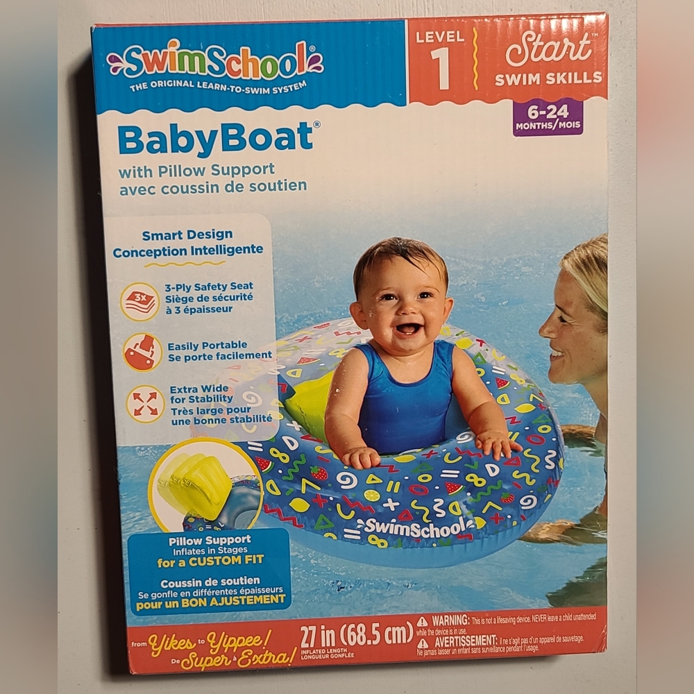 Swim School Level 1 Baby Boat with Pillow Support, 6-24 months